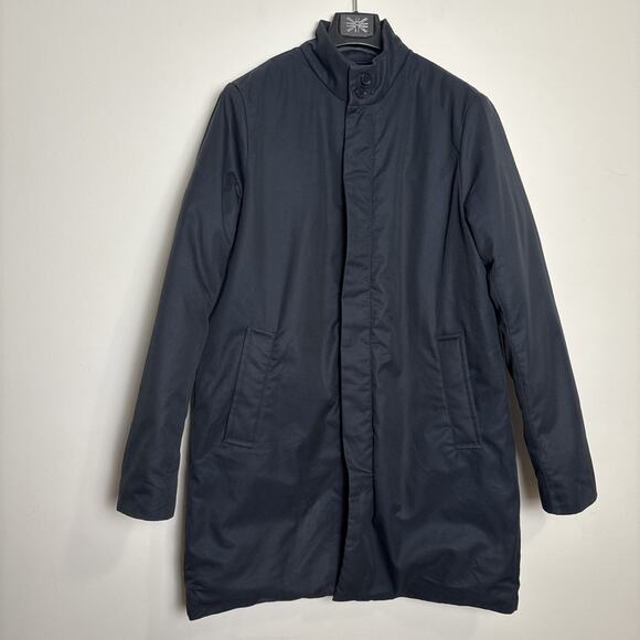 Banana Republic Men’s Water Repellent Coat Size M Preppy Blue Travel Commute - Picture 1 of 11